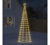 ACAGALA Albero di Natale a LED con picchetti, 570 LED, 300 cm, a forma di cono, illuminato, per esterni, con stringhe, luce bianca calda