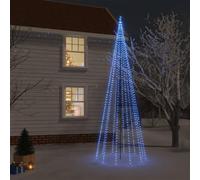 ACAGALA Albero di Natale a LED con picchetti, 7328 LED, a forma di cono illuminato, per esterni con stren, 500 x 160 cm, grande albero luminoso, da giardino illuminato con picchetti, blu