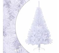 ACAGALA Albero di Natale artificiale, 150 cm, bianco, mezzo muro, albero di Natale con supporto, albero di Natale con rami in PVC, decorazione natalizia fai da te