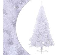 ACAGALA Albero di Natale artificiale, 180 cm, bianco, mezzo muro, albero di Natale con supporto, albero di Natale con rami in PVC, decorazione natalizia fai da te