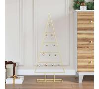 ACAGALA Albero di Natale in metallo per decorazioni, 90 cm, con supporto, colore: oro, Albero di Natale in metallo decorativo - Moderna decorazione fai da te, salvaspazio per palline e luci