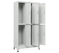 ACAGALA Armadietto Spogliatoio Armadietto con Serratura in Acciaio, Armadio Metallico con 6 armadietti con Fessure di Ventilazione, Porta Targhetta, 90x40x180 cm Grigio