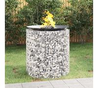 ACAGALA Braciere a gabbione, rotondo, Ø 30 x 100 cm, cestino per gabbioni, ovale, in pietra, da parete, per recinzioni decorative, gabbioni, in metallo, decorazione da giardino, ferro zincato