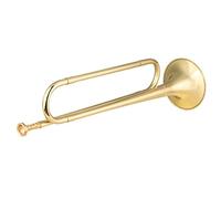 ACAGALA Brass C Bugle Call Gold Plated Trumpet Cavalry Horn with Mouthpiece Musical Instrument for Beginners School Band Military Orchestra (18,7 pollici)