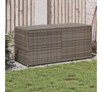 ACAGALA Cassapanca da giardino in poly rattan, baule per esterni con scomparto interno, scatola portaoggetti per cuscini 283L, dimensioni: 120 x 50 x 56 cm, colore: grigio