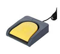 ACAGALA Interruttore a pedale singolo USB, controllo del gioco, un pulsante, tastiera per computer, pedale d'azione, grigio con giallo, per giocatori, appassionati di gioco