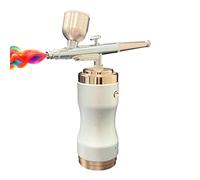 ACAGALA Kit aerografo portatile con compressore, penna aerografo a mano senza fili, doppia azione, pressione regolabile a 3 livelli, batteria integrata per dipingere, modellare, colorare, nail art