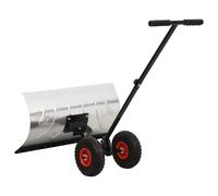 ACAGALA Pala da neve con ruote, larghezza 74 cm, regolabile in altezza, pieghevole e salvaspazio, ergonomica e non danneggia la schiena, per la rimozione della neve confortevole