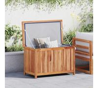 ACAGALA Scatola da giardino in legno, 90 x 50 x 58 cm, con tasca interna impermeabile e prese d'aria, per terrazze, giardino, balcone, legno massiccio teak