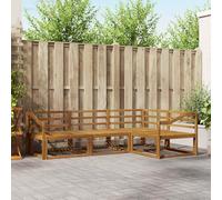 ACAGALA Set di divano da giardino per 4 persone, per esterni, balcone, in legno di acacia massiccio, mobili da giardino con braccioli inclinati, per giardino, terrazza, piscina, natura
