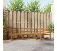 ACAGALA Set di divano da giardino per 4 persone, per esterni, balcone, in legno di acacia massiccio, mobili da giardino con lamelle orizzontali, per giardino, terrazza, piscina, natura