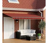 ACAGALA Tenda da sole elettrica con braccio articolato, 4,5 x 3 m, tenda da sole per terrazze e balcone, con manovella e telecomando, tenda parasole retrattile, arancione e marrone (telaio antracite)