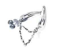 Acahhotxx Fermaglio per capelli a catena con cristalli a forma di ciliegia, elegante fermaglio per capelli alla moda, accessorio per donne e ragazze, trasparente