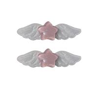 Acahhotxx Fermaglio per capelli a forma di ali di stella, 2 pezzi, alla moda, accessorio per capelli per bambini, adolescenti, ragazze, forcine per capelli, rosa
