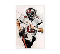 acalur Tom Brady - Poster su tela con stella dello sport, decorazione per camera da letto, ufficio, camera da letto, regalo, 50 x 75 cm
