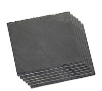 Acan Confezione da 6 piatti quadrati in ardesia 0,5 x 15 x 15 cm