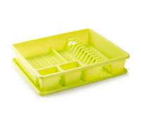 Acan Plastic Forte - Scolapiatti in plastica 48 x 38 x 9 cm, organizer da cucina, scolapiatti con vassoio per la cucina, colore: verde
