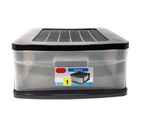 Acan Tradineur Cassettiera Sena 1 Cassetto Plastica Nero 17,5 x 39 x 40 cm Cassetto portaoggetti Opaco Organizer Ausiliario Multiuso Scrivania Armadio Bagno Ufficio