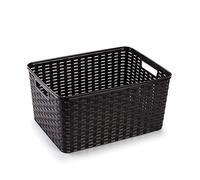 Acan Tradineur - Cestino Rattan N° 5 - in Plastica - Stoccaggio Vestiti Prodotti per la Pulizia - Capacità 18 L - 19x38,5x28,5 cm - Wengue