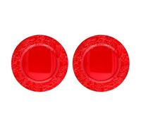 Acan Tradineur - Confezione da 2 Sottopiatti rotondi natalizi riutilizzabili - Design a vischio - Realizzato in plastica - Ideale per presentazioni di dolci, torte, ecc. - Ø 33 cm - Rosso
