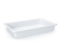 Acan Tradineur - Confezione da 3 vassoi frigoriferi per la conservazione, in plastica, riutilizzabili, per servire cibo, snack, prodotto in Spagna - 2 litri - 30 x 21 x 6 cm - Bianco