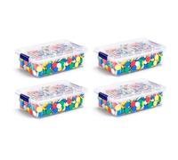 Acan Tradineur Confezione da 4 Mini Scatole di Stoccaggio Trasparente Realizzato in Plastica Contenitore Porta Bottoni Filo Alimentare 3,8 x 12 x 8 cm - 200 ml