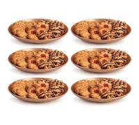 Acan Tradineur - Confezione da 6 Piatti Decorativi per Natale - Riutilizzabili - Fabbricato in Spagna - Capacità 500 ml - Ø 20 x 2,5 cm - Color Oro