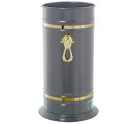 Acan Tradineur Portaombrelli Rotondo con Ornamento Realizzato in Ottone Porta Ombrello Cilindrico Metallo per Ingresso Ufficio Casa Design Classico Ø 23,2 x 40,4 cm Grigio