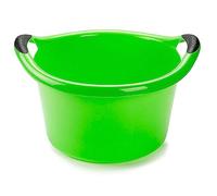 ACAN Tradineur Secchio Vasca Multiuso in Plastica Prodotto e Utensile di Pulizia Forma Rotonda con Manici Capacità 15 Litri Diametro 39,5 cm Verde