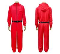 Acan Tuta con cappuccio rosso calamaro costume personaggio serie tv include tuta e cintura carnevale halloween cosplay adulto unisex taglia L