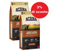Acana Heritage Adult Large Breed 2x17kg - 3% di sconto in un set