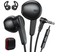 ACANDYA Auricolari con cavo jack da 3,5 mm con microfono per studenti e scuole, colore nero