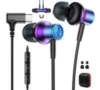 ACANDYA Cuffie USB C con Microfono per iPhone 17 Air 16 15 Pro Max Plus | Auricolari Magnetici Tipo C con controllo del Volume, Auricolari con Cavo USB-C per iPad, per Galaxy S25 S24 S23 S22 Pixel 10
