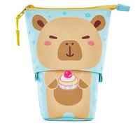 ACANICA Astuccio Telescopico 2-in-1 per Bambina, Portapenne da Tavolo, Regalo Carino per Bambini 6-12 Anni - Capibara