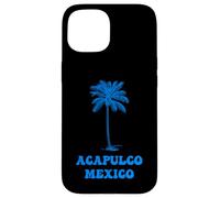 Acapulco Messico con grafica palma Custodia per iPhone 15