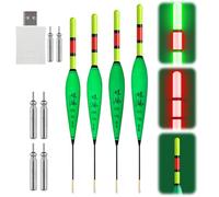 ACAREY Pose da pesca a LED, con indicatore di abboccata | Boa da pesca notturna, cambia colore, galleggiante per luccio, 9 g/10 g/11 g/12 g, con batteria, accessorio per la pesca