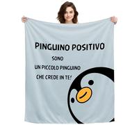 ACAROMAY Coperte Regalo Ispirate per Chi Ama I Pinguini SONO UN PICCOLO PINGUINO CHE CREDE IN TE Idea Regalo per Donna Ragazza Ragazzo Uomo Motivazione Plaid 150x130 cm (PINGUINO POSITIVO)