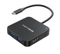 ACASIS 10Gbps Hub USB C 6 in 1 Adattatore da USB C a HDMI 4K 60Hz | PD 100W , Docking Station con 3 porte USB-A 3.1, compatibile con MacBook Pro/Air M1-M4, iPad, iPhone 17, Galaxy S24,Nero