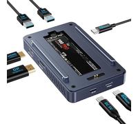 ACASIS Case SSD M2 NVMe 40Gbps, TBU405 Plus Compatibilità con Thunderbolt 4/3/, Con 1 DP(8K60Hz)+1 HDMI, 3 porta USB 10Gbps (2 1C),NVMe Case Support SSD 2280/2260/2242/2230 B+M M-Key