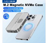 Acasis Custodia magnetica per SSD NVMe M.2 Docking station USB C da 10 Gbps con ventola di raffreddamento HDMI 4K60HZ SD/TF PD 100 W per iPhone 17 16