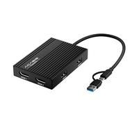 Acasis Adattatore USB C a Dual HDMI DisplayLink, 4K@60Hz, 2 HDMI, 100W PD Charging, DisplayLink Docking Station per Mac M1/M2/M3/Windows, adattatore USB A/C a doppio monitor (Nero)