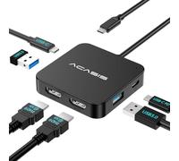 ACASIS Docking Station USB C 2 HDMI, Hub USB C HDMI 4K 60Hz, 100W PD，2 USB 3.0, adattatore multiporta USB C per Dell XPS/MacBook/Surface/iPhone 15