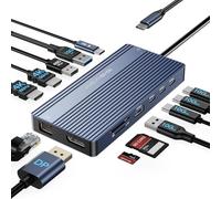 ACASIS Docking Station USB-C Triplo Display 14in1 2*HDMI +DP(4K60Hz), PD 100W, Ethernet, 5*USB-C/A 10 Gbps + SD/TF 3.0, Adattatore Audio, Hub USB C per laptop Dell, Lenovo, HP, ThinkPad