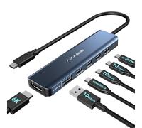 ACASIS Hub USB C da 10 Gbps, doppio monitor 4K a 60 Hz, adattatore multiporta USB C con 1 HDMI, 1 uscita video USB C, 3 USB 10 Gbps trasferimento dati, 100 W PD, splitter USB C per monitor USB-C,