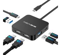 ACASIS Hub USB-C Hub con 2 HDMI 4K, PD100 W Docking Station 3 porte USB 3.0 1 porta Type-C 3.0 Adattatore splitter USB per MacBook, Mac Mini,M1 M2 M3 M4 laptop e dispositivo USB C (2HDMI)