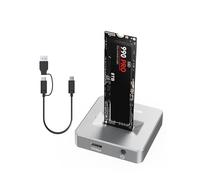ACASIS Lettore NVME SSD Adattatore, 10Gbps NVME SSD Reader Adattatore NVMe per PCIe M-Key and B+M Key SATA-Based SSD 2230/2242/2260/2280 con UASP, NVME to USB Docking Station (Silver)