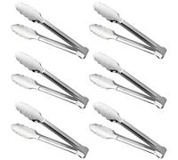 ACAUTO - Pinze da portata e da buffet, in acciaio inox, per servire alimenti, piccole pinze da portata in acciaio inox, mini pinze per antipasti, set di 6 (17,8 cm)