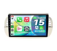 ACAVICA Autoradio Android 14 per Fiat 500 2007-2015 - Schermo 9" HD con Wireless CarPlay, Android Auto, Bluetooth 5.0, Dual USB, GPS - Stereo Auto Touchscreen per Smartphone e Navigazione