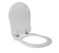 ACB/COLBAM Copriwater in Legno Rivestito di Poliestere per Dolomite ANTALIA Bianco Cerniera Oro-Sedile-ASSE WC