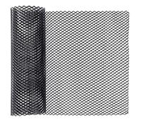 AcbbMNS Griglia per griglia per auto, 11 x 25 mm, con foro a rombo, in lega di alluminio nera, inserto per griglia automobilistica, 11 x 25 mm